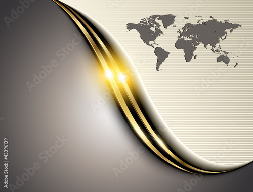 Business background, elegant grey and gold.