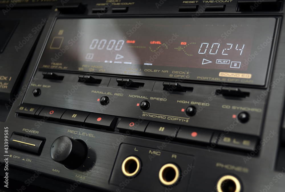 Cassette deck close up Cassette deck close up