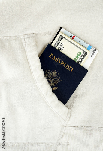 passport in white pocket photo