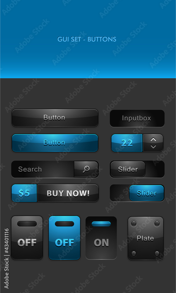 Vector User Interface Elements - Buttons