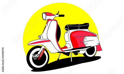 vintage scooter vector photo