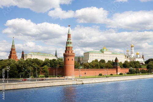 General view at Moscow kremlin and Moskva river in Russia