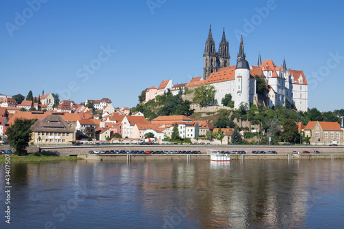 Cityscape of Meissen in Germany with the Albrechtsburg castle