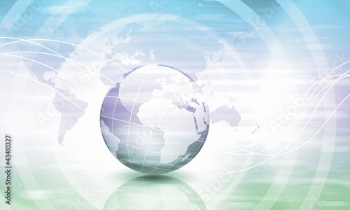 Planet earth and technology background