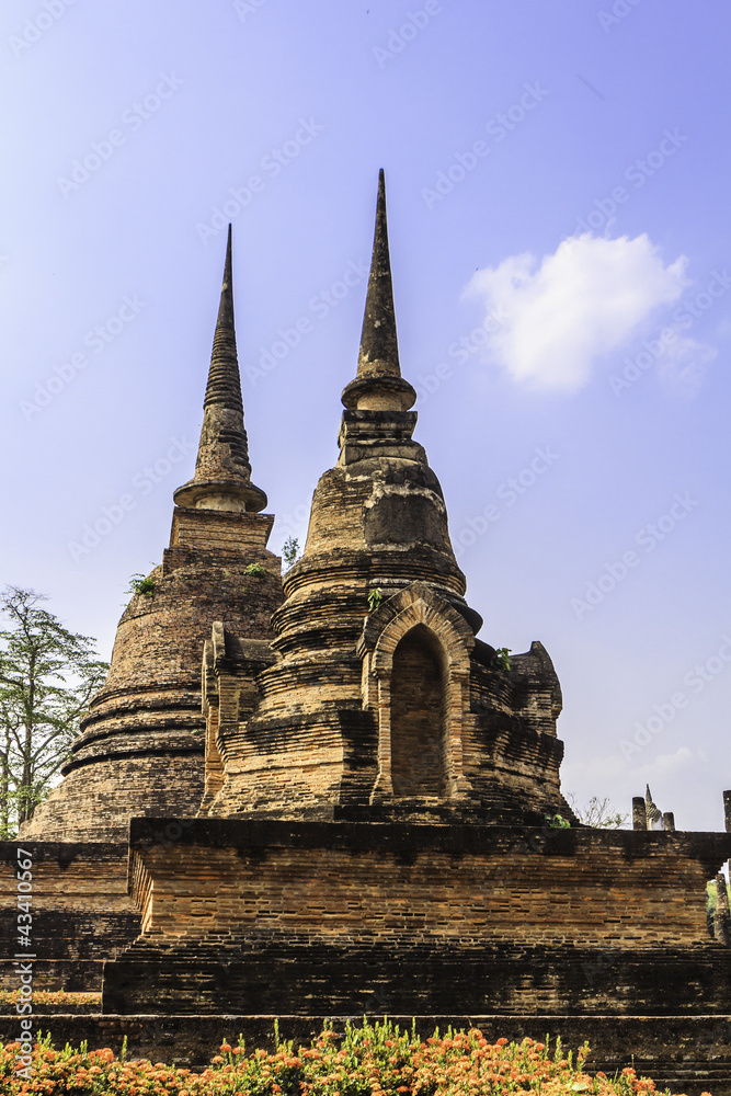 Sukhothai temple from thailand history