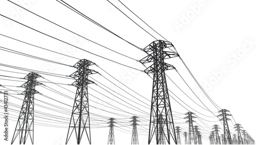 power line on a white background
