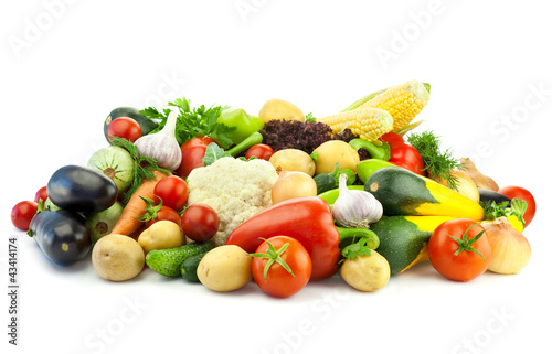 Healthy Eating / Assortment of Organic Vegetables / Isolated