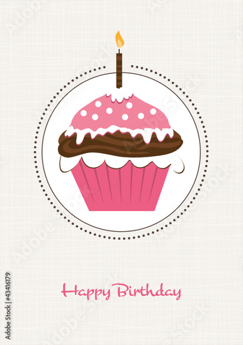 Cupcake zum Geburtstag mit Geburtstagskerze
