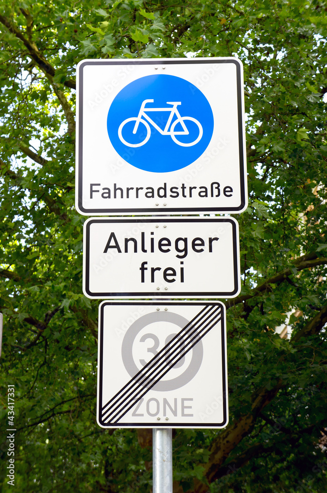 Fahrradstraße - Verkehrsschild
