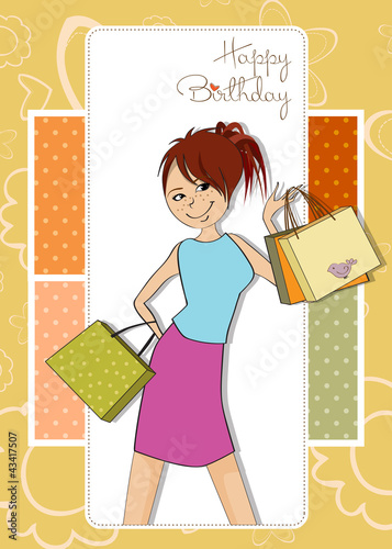 pretty girl at shopping