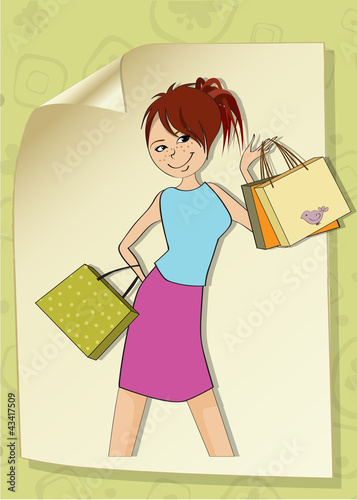 pretty girl at shopping