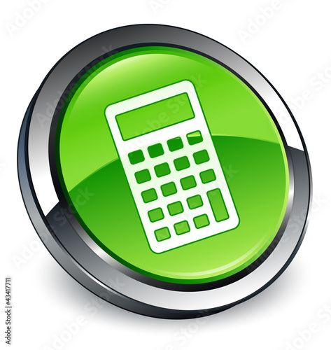 Calculator icon 3D green button