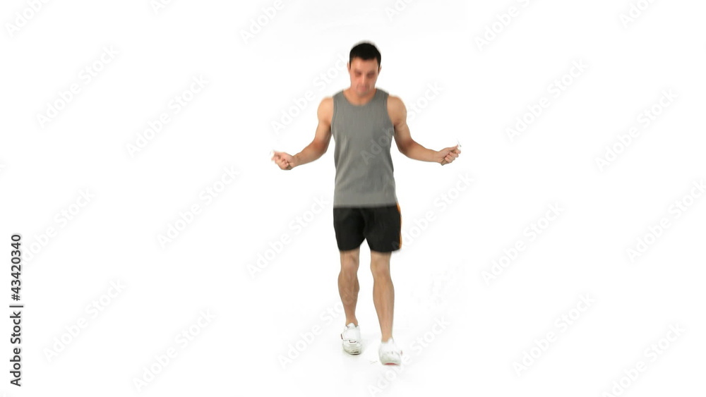 Man jumping with a skipping rope Man jumping with a skipping rope