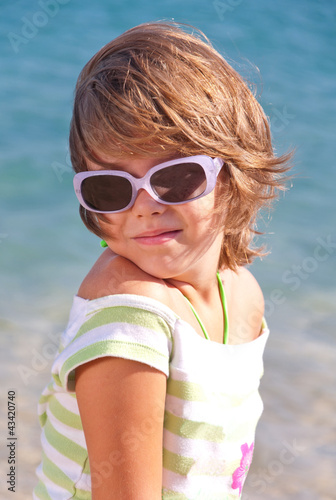 Little girl oh the beach