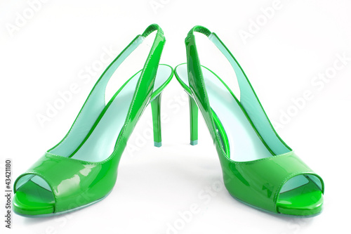 Green shoes with high heels