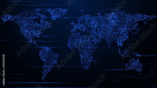A shimmering and stylized map of the world.