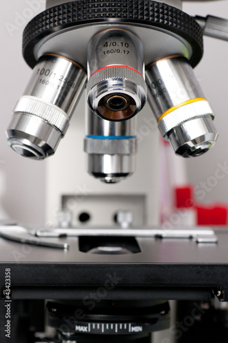 Microscope closeup with shallow depth of field