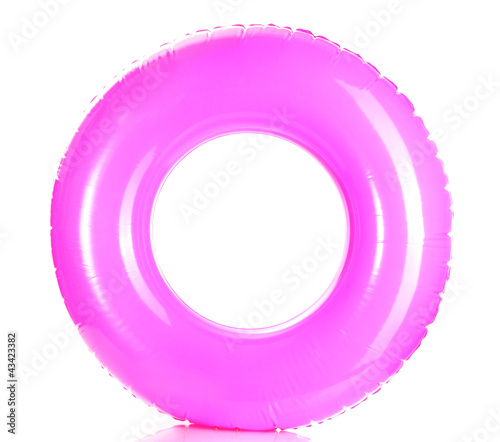 pink life ring isolated on white