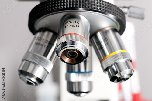 Microscope closeup with shallow depth of field