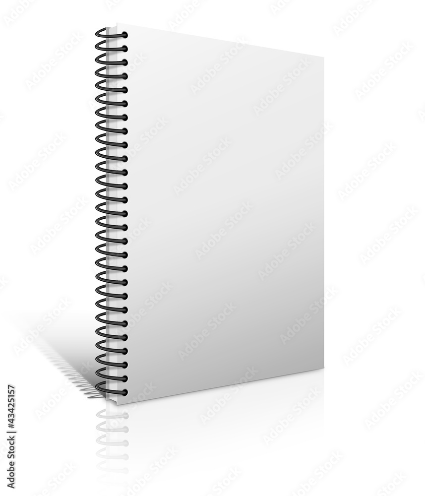 Blank book with white cover on white background Blank book with white cover on white background