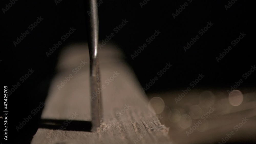 Drill bit rotating in super slow motion