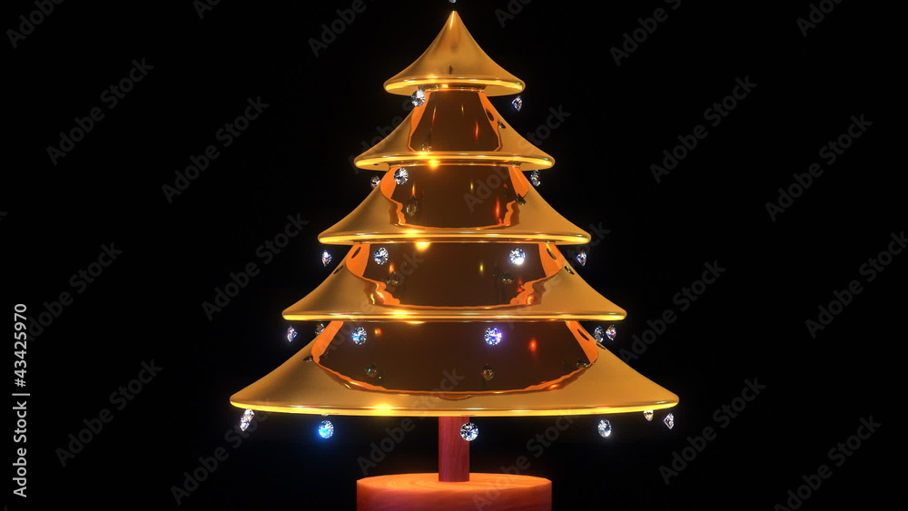 A christmas tree made of gold. A christmas tree made of gold.