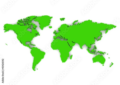 Fototapeta Naklejka Na Ścianę i Meble -  World map green