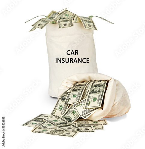 bag with car insurance photo