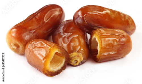 Fresh Arabian Dates over white background