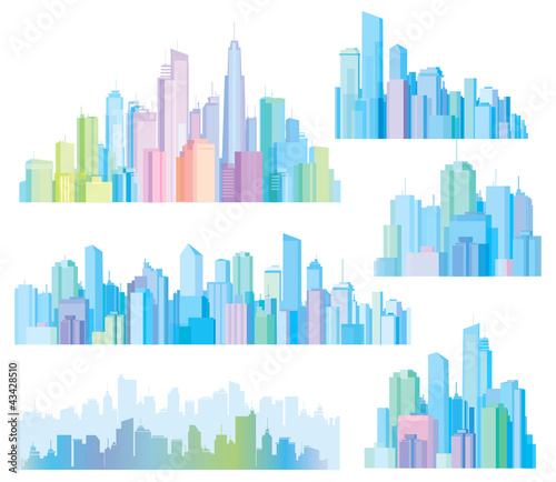 Vector of colorful city skyline