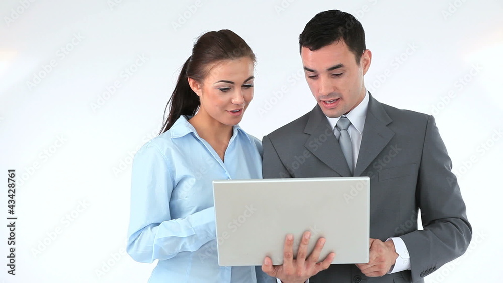 Business people working with a laptop Business people working with a laptop