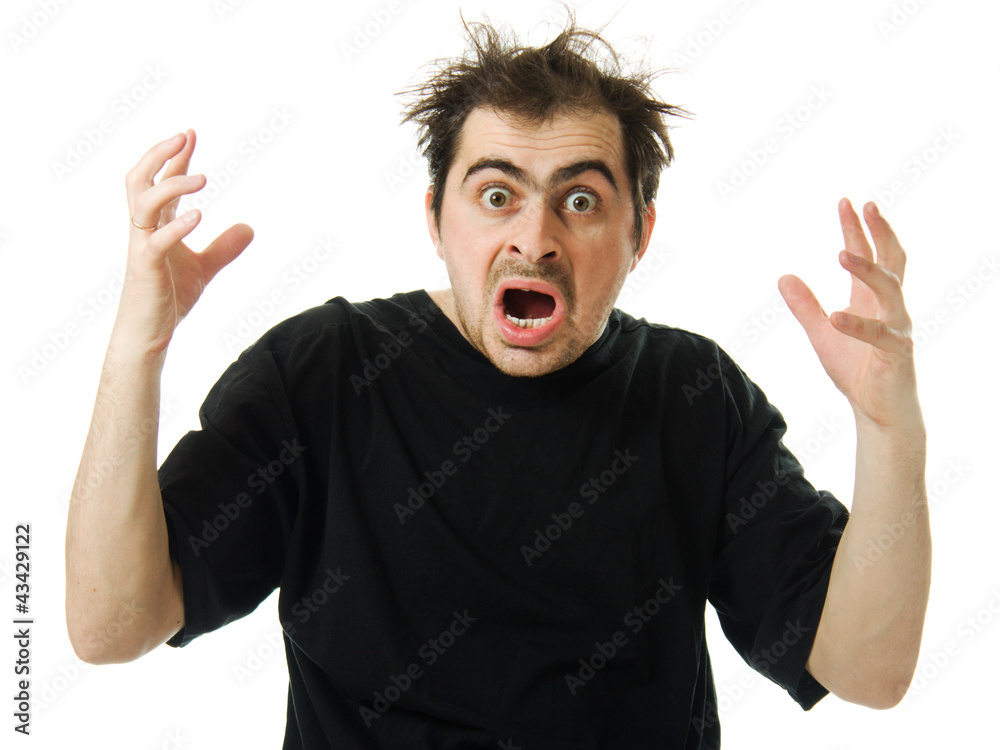 Screaming from despair a man Screaming from despair a man
