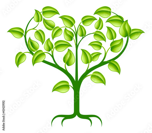 Green heart tree illustration