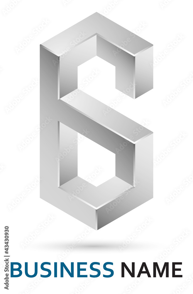 Fototapeta premium Alphabet logo design - durable number 6