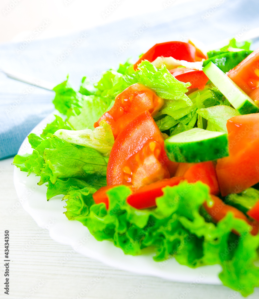 vegetable salad on plate vegetable salad on plate