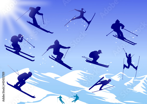 Skier, vector file