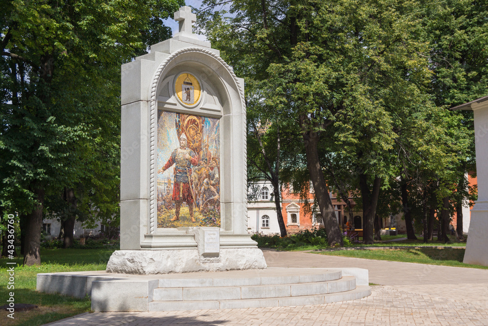 Marble monument with icon Nikita Pozharsky