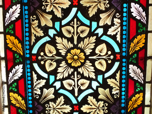 Ancient stained glass window