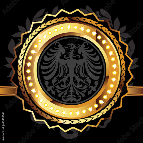 Vector decorative ornamental background with golden elements.