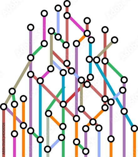 Abstract background of a subway map. Vector