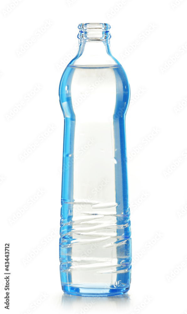 Glass bottle of mineral water isolated on white Glass bottle of mineral water isolated on white