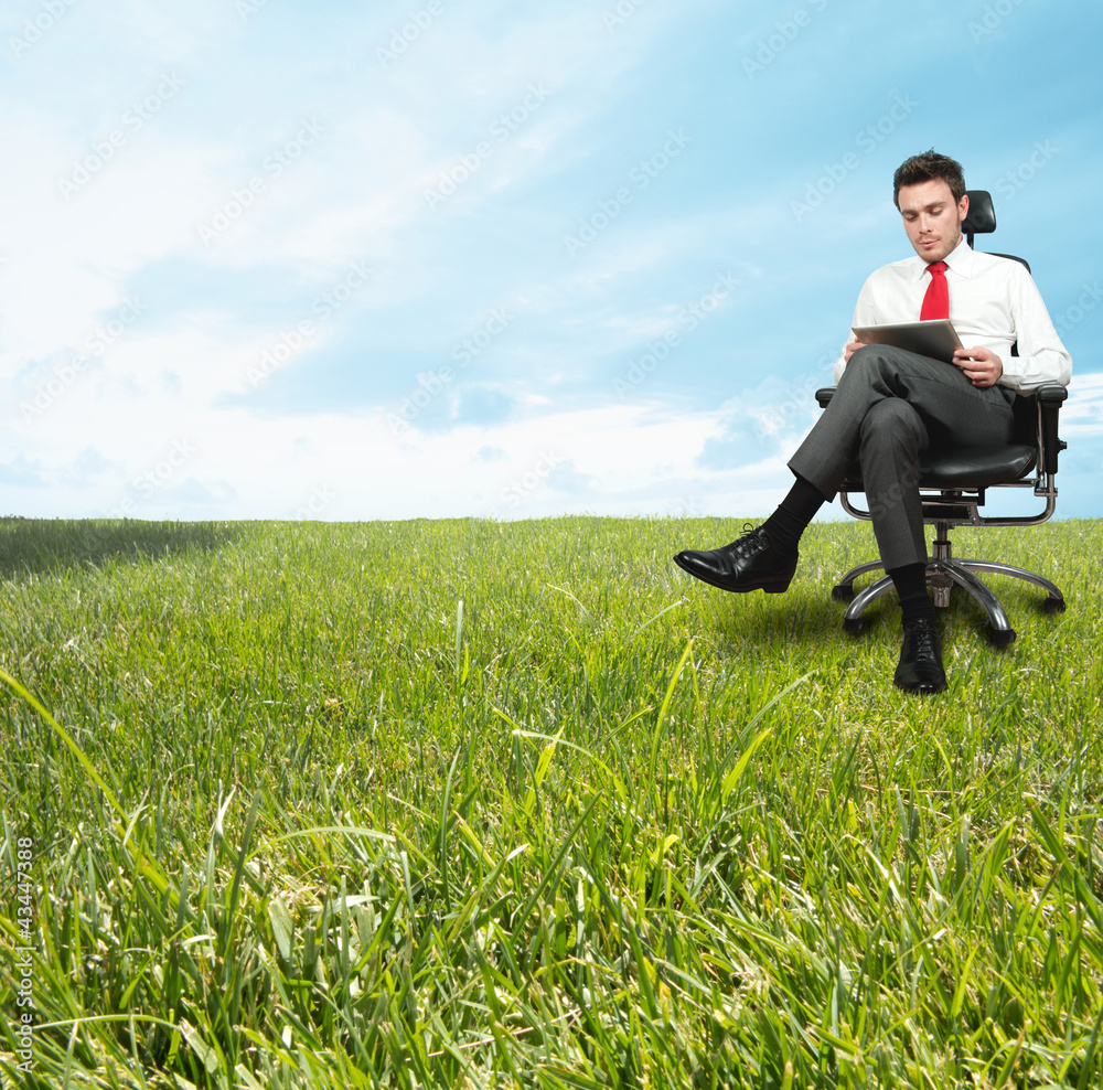 Businessman enjoying a relaxing day Businessman enjoying a relaxing day