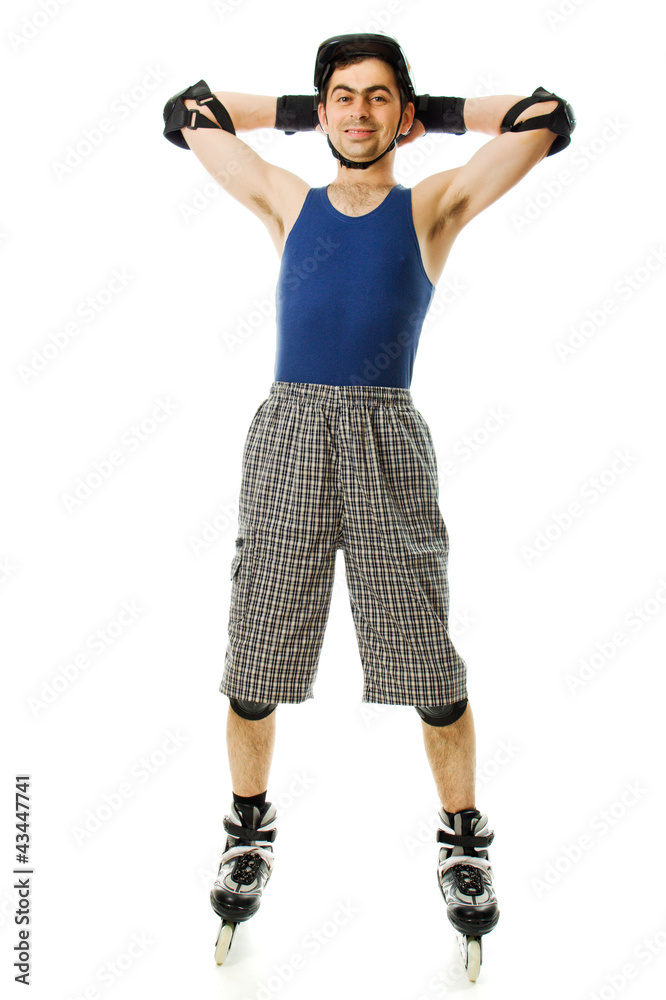 man in roller blades