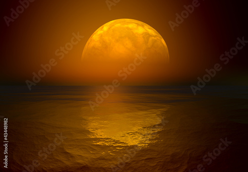 Fototapeta Naklejka Na Ścianę i Meble -  Alien Planet with a Moon