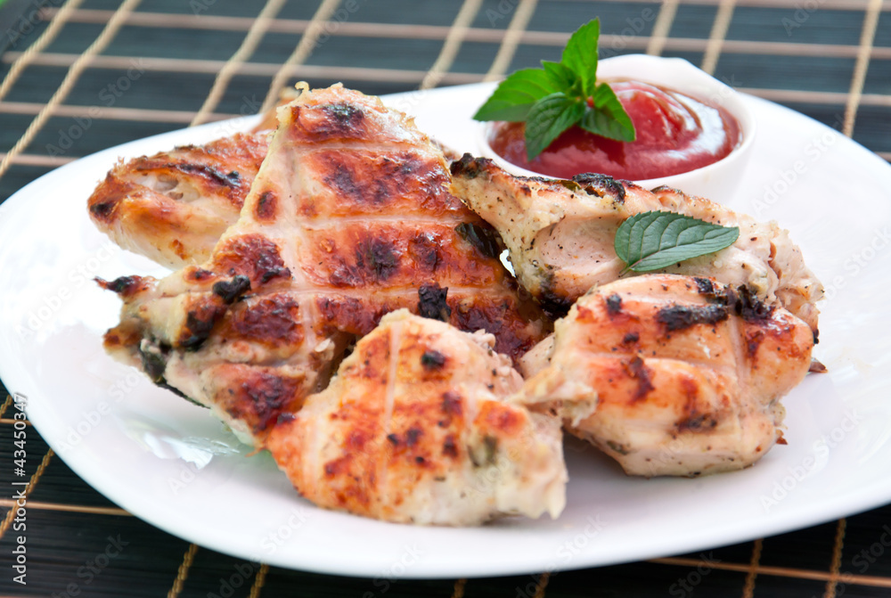 Chicken wings on a grill Chicken wings on a grill