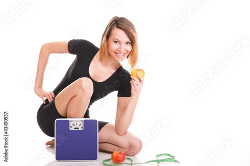 Portrait young healthy woman dieting concept