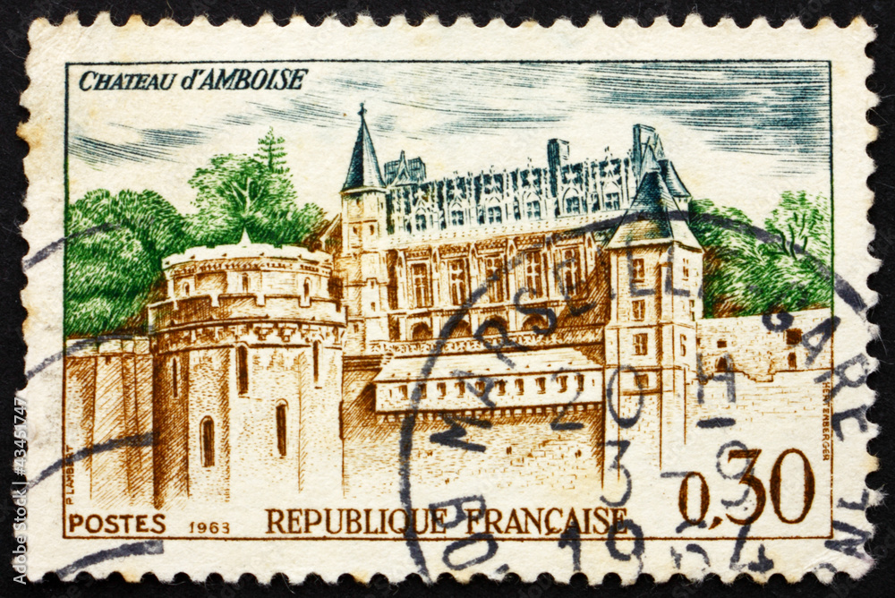 Postage stamp France 1963 Amboise Chateau, Royal Residence, Fran
