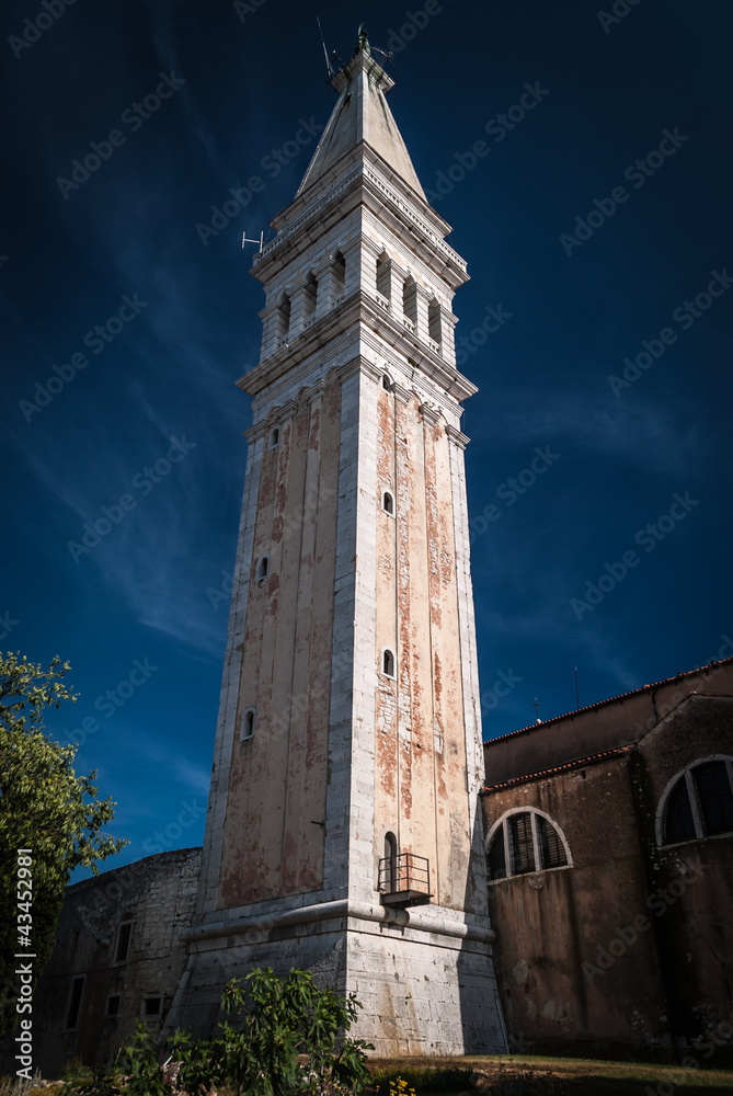 Croatia, Rovinj. Belfry of the Cathedral of St. Euphemia