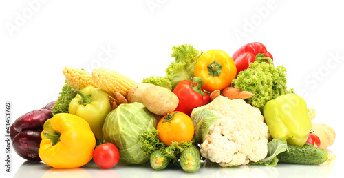 Fresh vegetables isolated on white