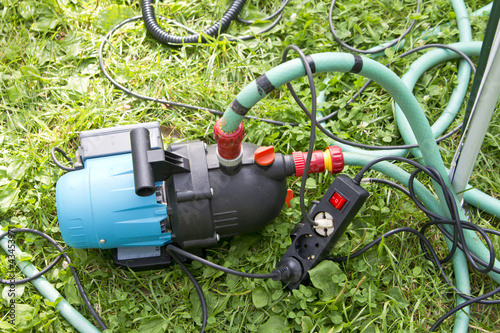Garden hose and water pump connection